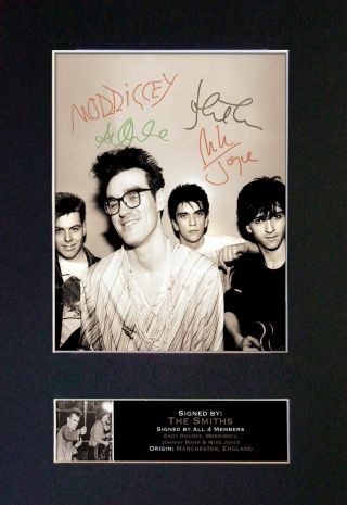 The Smiths / Morrissey Rare Signatures/autographs - Mounted Photograph -