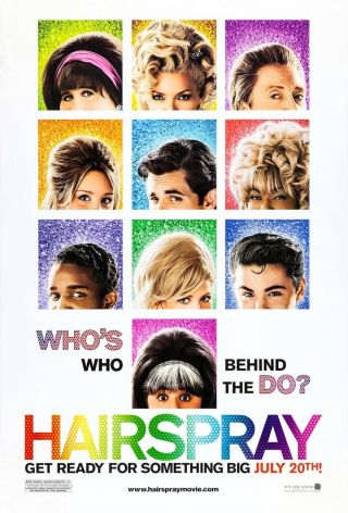 Hairspray Movie Poster 2 Sided Advance 27x40 John Travolta Zac Efron