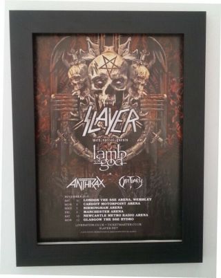 Slayer Lamb Of God Anthrax Tour 2018 A4 Advert Framed Fast World Ship