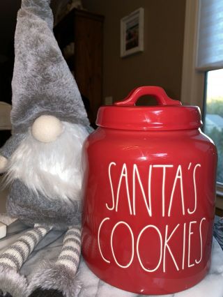 Rae Dunn Red Santa’s Cookies Christmas 2019 Canister