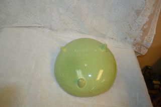 Vintage Red Wing Pottery M1494 Speckled Green Footed Bowl with Modern Design 4
