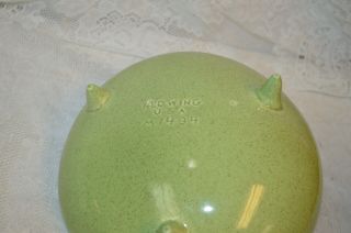 Vintage Red Wing Pottery M1494 Speckled Green Footed Bowl with Modern Design 5