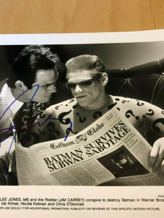 Jim Carrey Signed Autgraphed Batman Forever Movie 8x10 Photo Proof 3