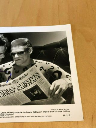 Jim Carrey Signed Autgraphed Batman Forever Movie 8x10 Photo Proof 4