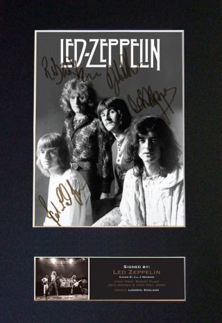 Led Zeppelin Rare Full 4 Band Members Signed/autographed Photograph - ⭐⭐⭐⭐⭐