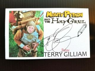 " Monty Python And The Holy Grail " Terry Gilliam Patsy Autographed 3x5 Index Card