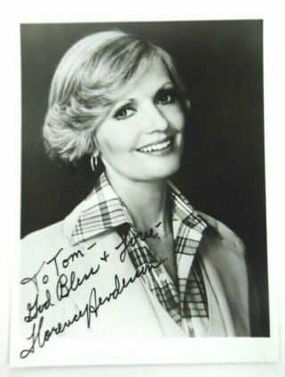 Florence Henderson Autographed 3.  5 X 5 " Photo Tv Actress The Brady Bunch Pc1626