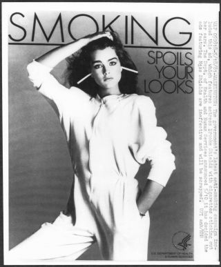 Brooke Shields 1981 Stamped Press Photo Anti - Smoking Campaign