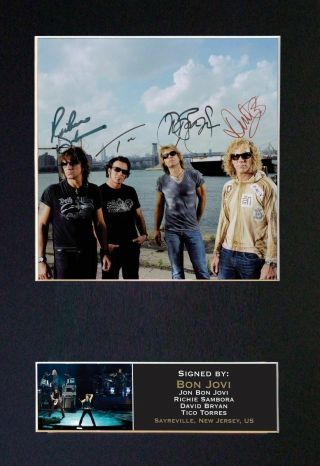Bon Jovi - Rare Full Band Signatures / Autographed Photograph - Top Seller ⭐⭐⭐⭐⭐