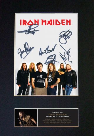 Iron Maiden Rare Full Band Signatures / Autographed Photograph ⭐⭐⭐⭐⭐