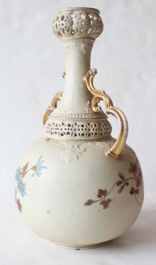 Antique Early 1900 ' s Royal Rudolstadt Hand Painted Large Matte Porcelain Vase 3