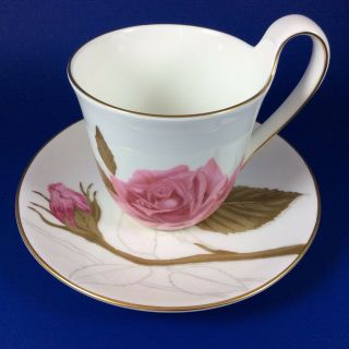 Royal Copenhagen Flora Series - Rose - High Handled Porcelain Cup And Saucer