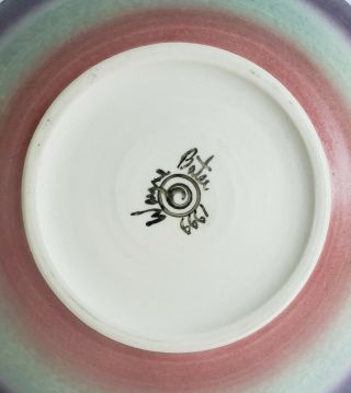 Vintage WAYNE BATES Studio Art Pottery Geometric Sgraffito Bowl,  Signed,  1999 3