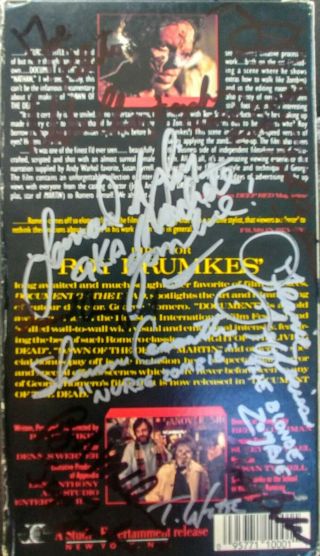 Dawn of the Dead ' 78 autographed/hand - signed x24 Docu of the Dead vhs;Romero,  23 2