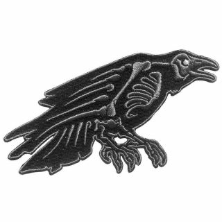 Raven Skeleton Patch Iron On Horror Movie Goth Edgar Allan Poe Collectible Gift