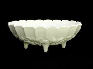 Large White Milk Glass Heavy Footed Oval Fruit Bowl 8.  5 " X 12 " X 4.  5 " Shabby