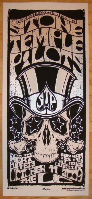 2009 Stone Temple Pilots - Columbus Silkscreen Concert Poster S/n Mike Martin