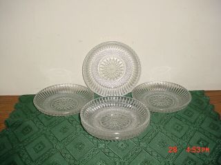 5 - Pc F.  B.  Rogers/italy " Crystal " 5 7/8 " Bread,  Cake Or Serving Plates/free Ship