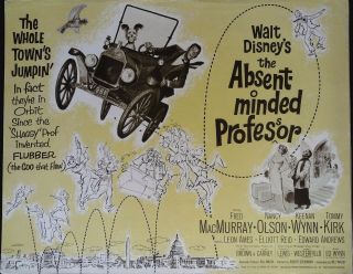 The Absent - Minded Professor Lobby Title Card Walt Disney 1961