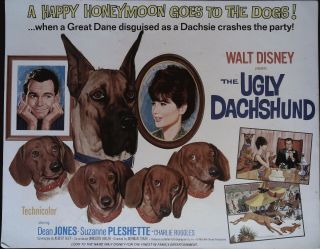 The Ugly Dachshund Lobby Title Card Walt Disney 1965
