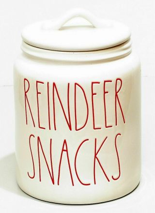 Rae Dunn Reindeer Snacks Christmas Cookie Jar Canister By Magenta Farmhouse