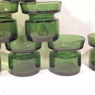 8 MCM Vtg DANSK DESIGNS DENMARK Green Glass Candle Votives 1960s JENS QUISTGAARD 4