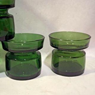 8 MCM Vtg DANSK DESIGNS DENMARK Green Glass Candle Votives 1960s JENS QUISTGAARD 5