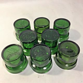 8 MCM Vtg DANSK DESIGNS DENMARK Green Glass Candle Votives 1960s JENS QUISTGAARD 7
