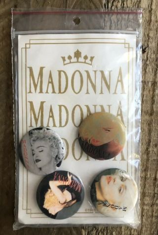 Madonna Blond Ambition World Tour 1990 Set Of Four Badges Rare