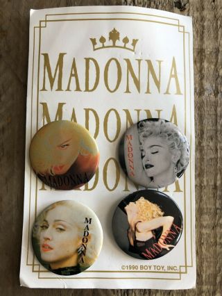 Madonna BLOND AMBITION WORLD TOUR 1990 Set Of Four Badges Rare 2