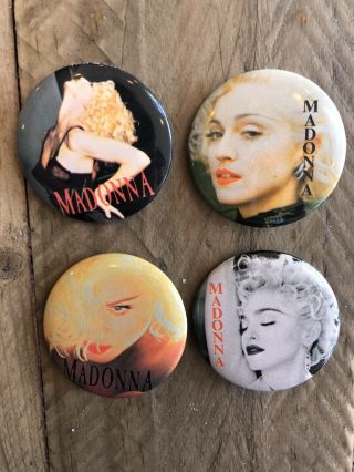 Madonna BLOND AMBITION WORLD TOUR 1990 Set Of Four Badges Rare 3