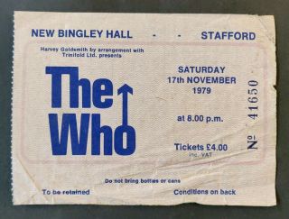 The Who Ticket Stafford 1979