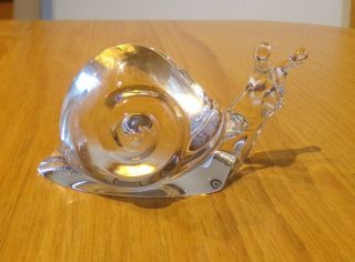 Baccarat Crystal France Snail Sculpture Paperweight