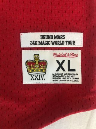Bruno Mars Hooligans Mens Xl Jersey 24k Magic World Tour Red Xxivk Extra Large