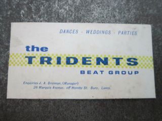 The Tridents Group Business Card Music Memorabilia