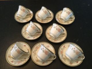 8 Minton Jasmine Cups And Saucers.