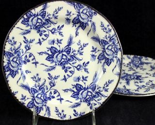 Wood & Sons Colonial Rose Blue 2 Salad Plates