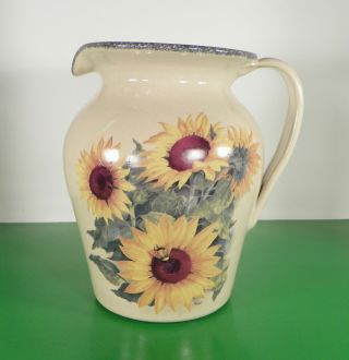 Home And Garden Party Sunflower Stoneware Pitcher 16 - Cup