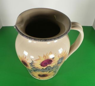Home and Garden Party SUNFLOWER Stoneware Pitcher 16 - cup 5