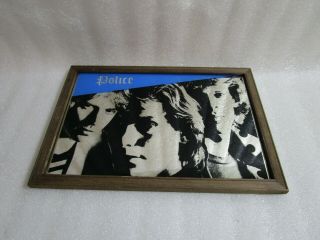 Vintage The Police Picture Mirror Framed,  33 X 22.  5 Cm.  Rare