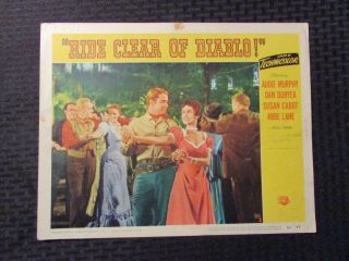 1954 Ride Clear Of Diablo 14x11 Lobby Card G/vg 3.  0 Audie Murphy,  Susan Cabot