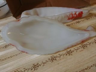 Antique Milk Glass Vallerysthal Fish Covered Dish 6