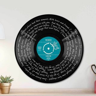 The - Beatles In My Life Song Lyric Art Poster Print Record Vinyl Lyrics Song