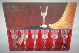 Aurea By Rcr Royal Crystal Rock Set Of 6 Wine Goblets 5 1/2 " Model 342527