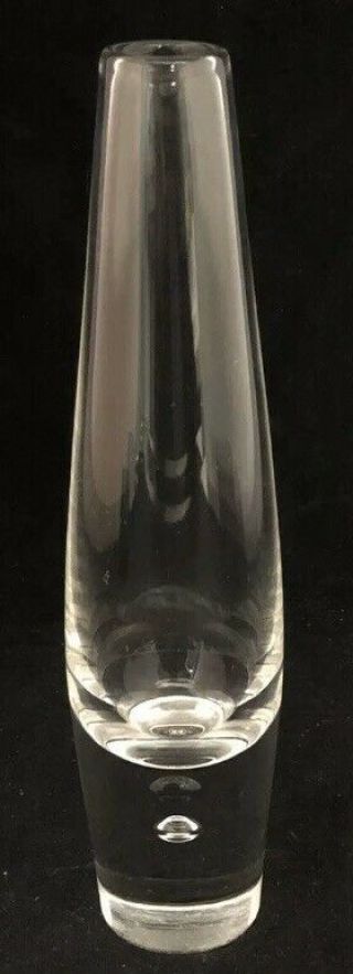 Vintage Steuben Glass Teardrop Bud Vase Signed 8” Tall