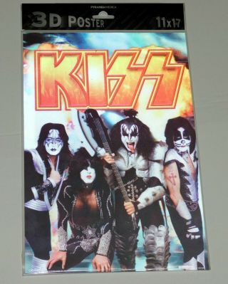 Kiss Band Gene Simmons Ace Frehley Peter Criss Paul 3 - D Poster 11x17 2010