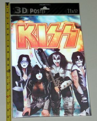 KISS Band Gene Simmons Ace Frehley Peter Criss Paul 3 - D Poster 11x17 2010 3