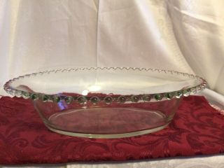 Large Imperial Glass Candlewick Oval Serving Dish