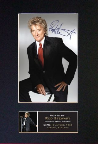 Rod Stewart - Autographed Photograph / Signature - Mounted Ready To Frame