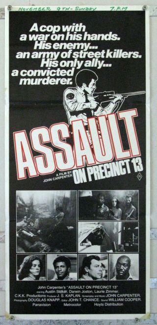 Assault On Precinct 13 Austin Stoker John Carpenter Thriller Aus Daybill 1976